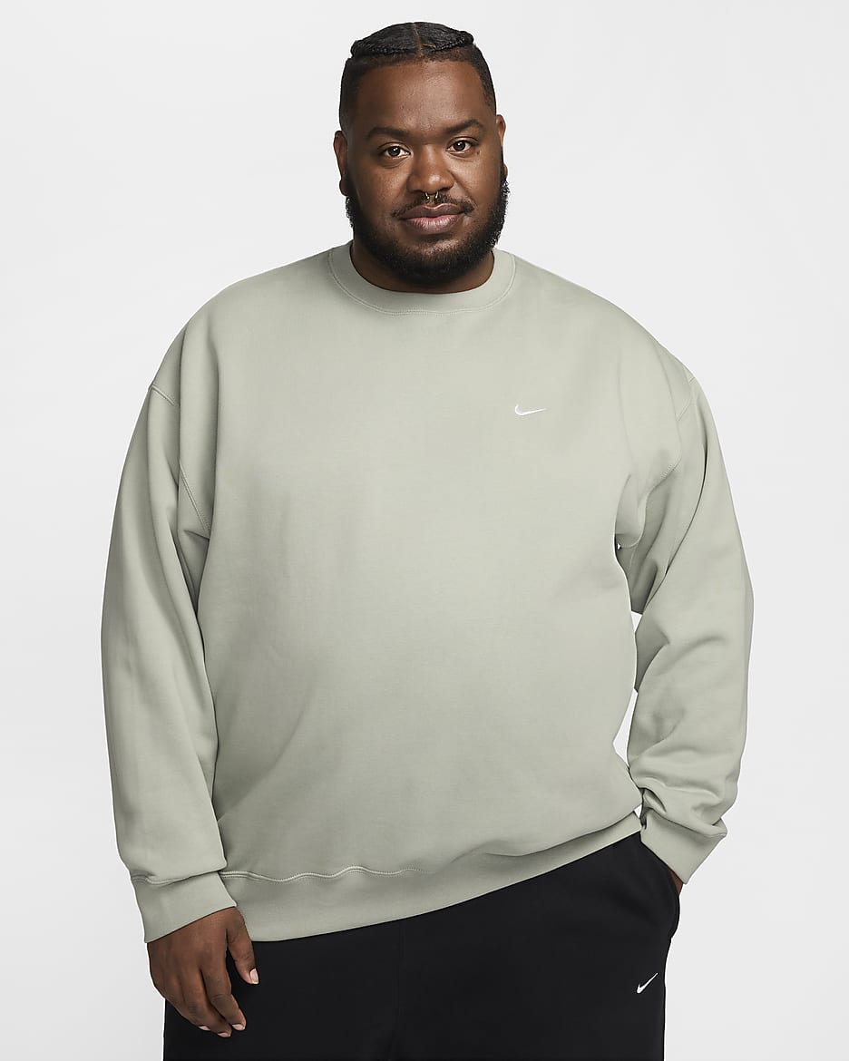 Nike Solo Swoosh Men's Fleece Crew - Jade Horizon/White