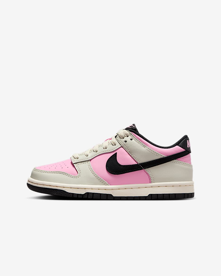 Nike Dunk Low Older Kids' Shoes - Pink Rise/Light Orewood Brown/Pale Ivory/Black
