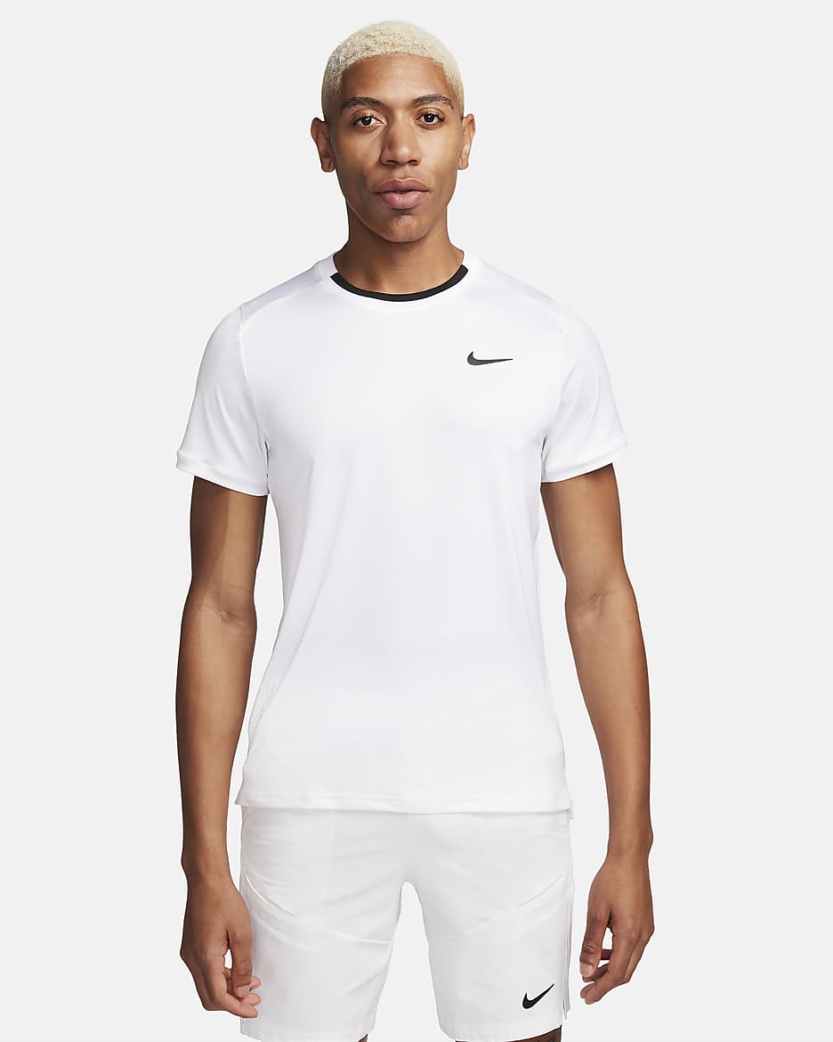 Playera de tenis Dri-FIT para hombre NikeCourt Advantage - Blanco/Negro