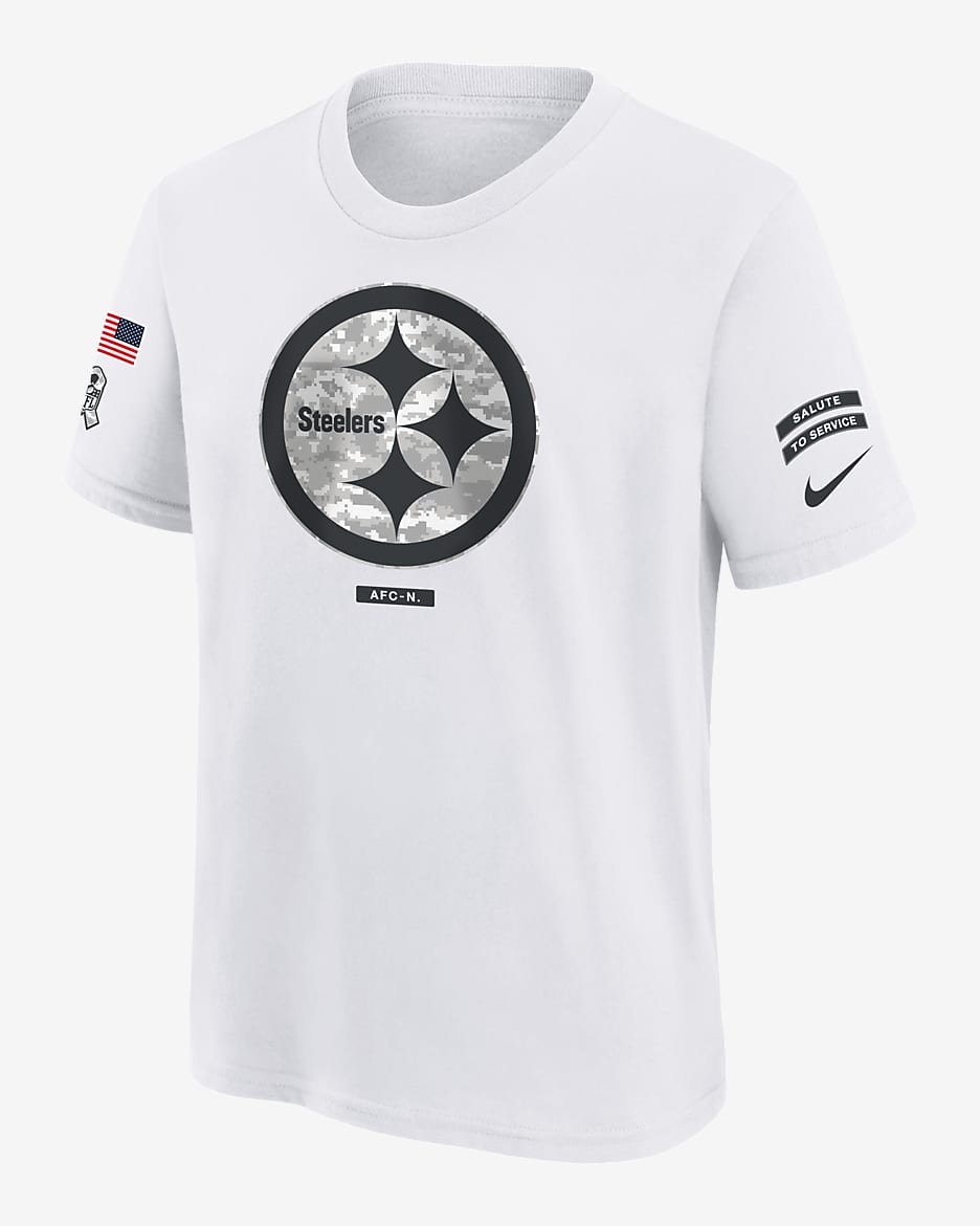 Pittsburgh Steelers Salute to Service Primary Edge Legend Big Kids' Nike Dri-FIT NFL T-Shirt - White