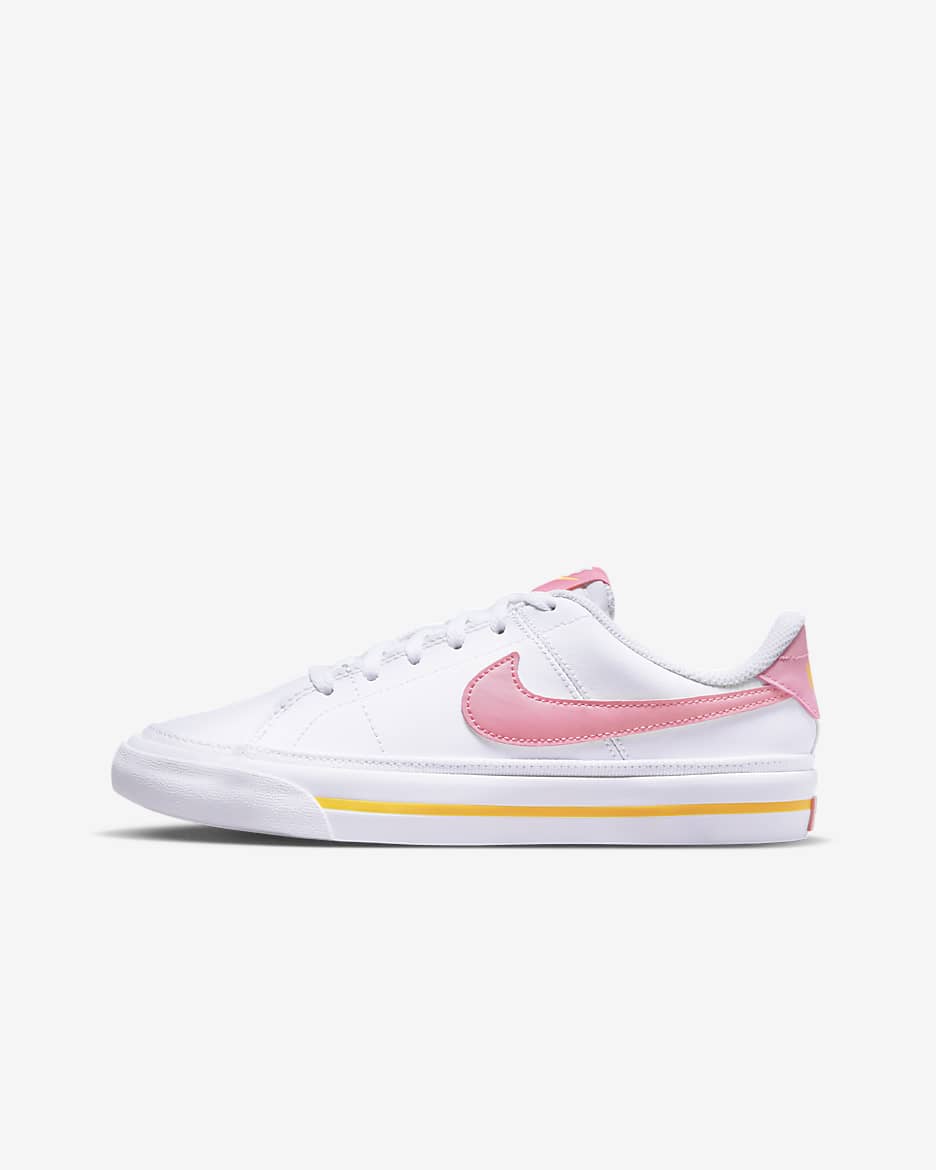รองเท้าเด็กโต Nike Court Legacy - ขาว/Laser Orange/Coral Chalk