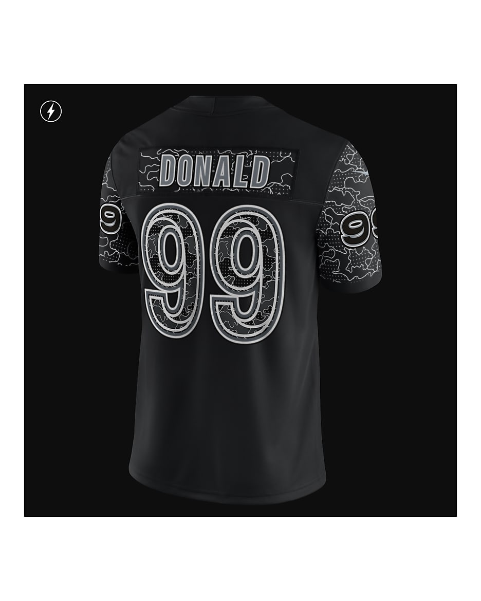 NFL Los Angeles Rams RFLCTV (Aaron Donald) Men's Fashion Football Jersey - Black