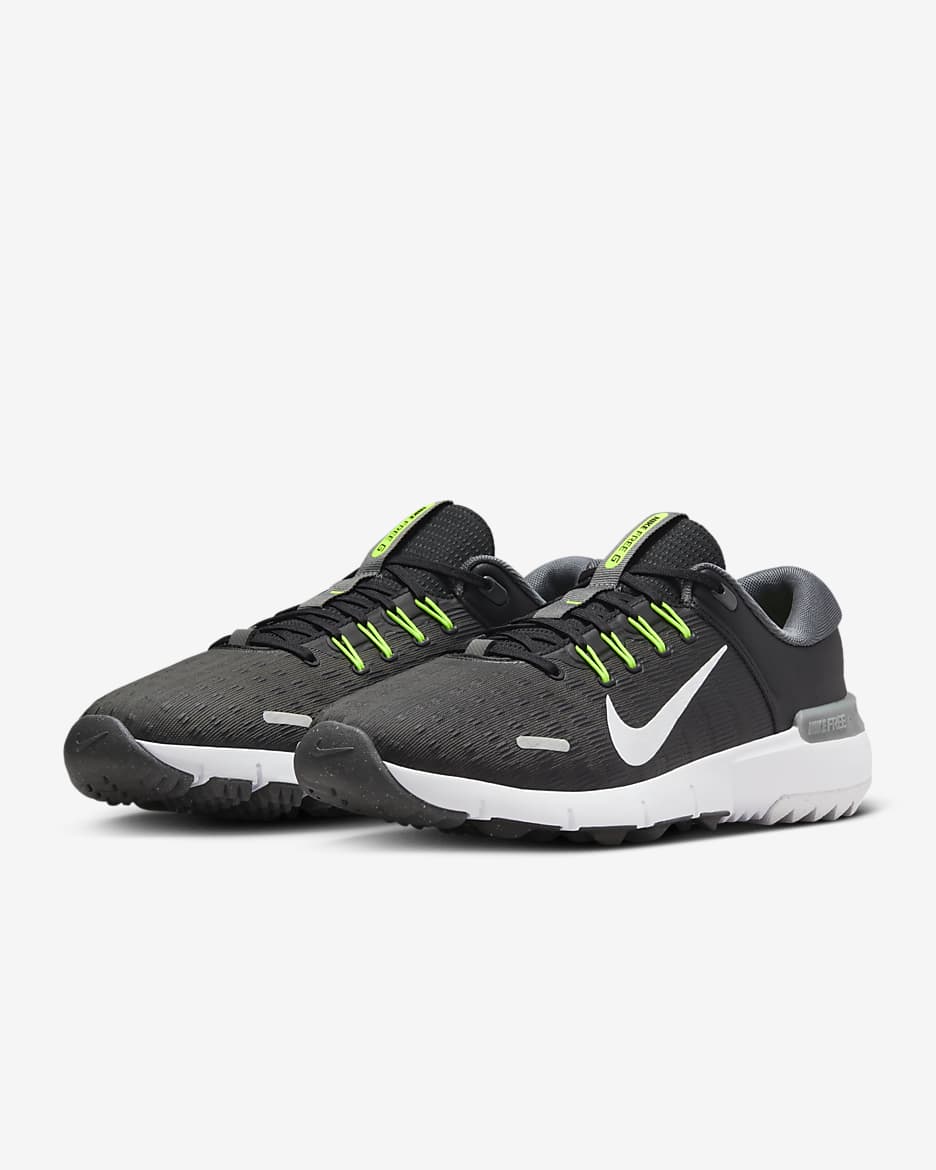 Nike Free Golf NN Golf Shoes (Wide) - Black/Iron Grey/Volt/White