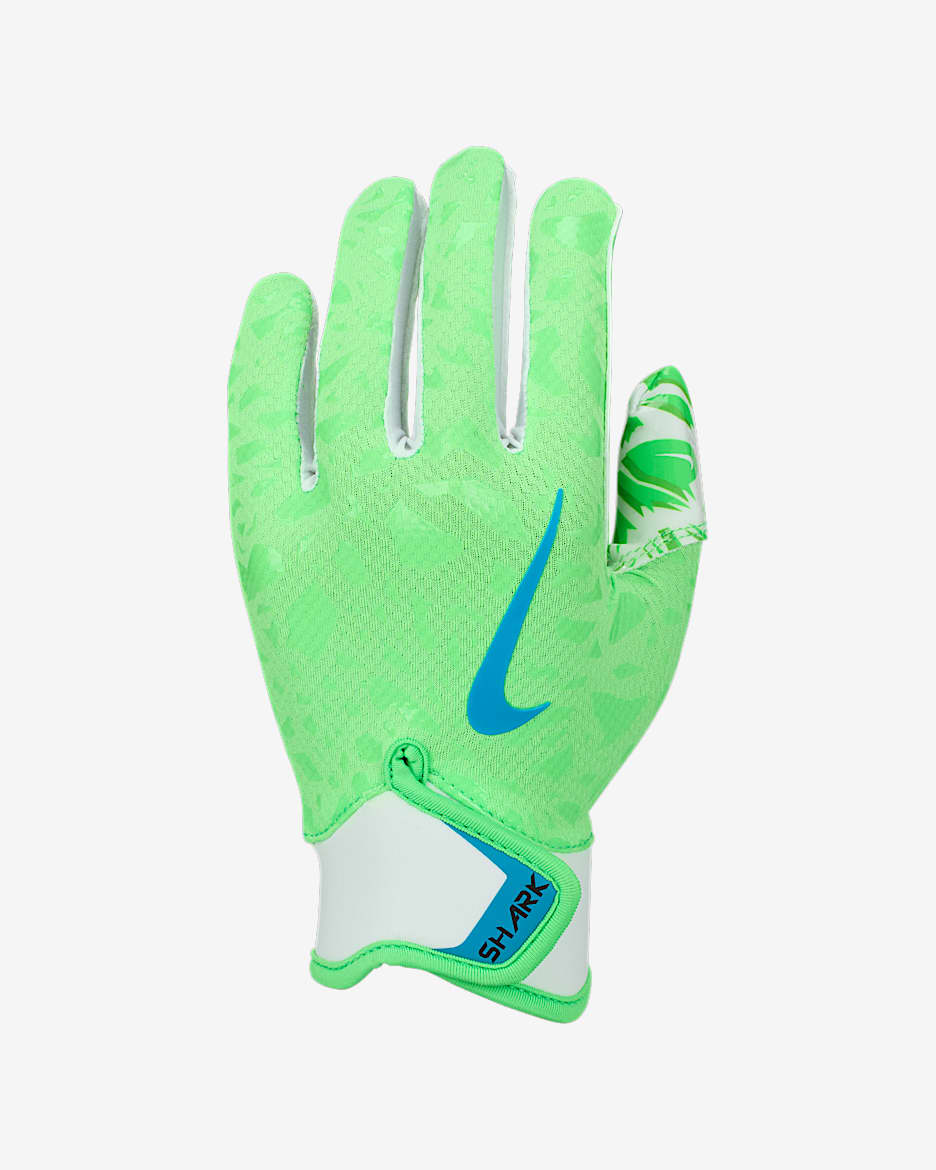 Guantes de fútbol americano para niños talla grande (1 par) Nike Shark 2.0 - Verde rabioso