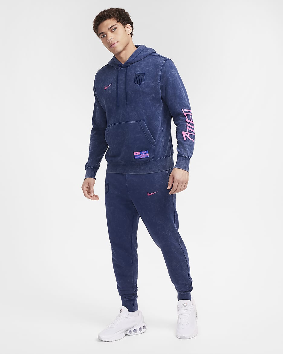 Pantaloni jogger in French Terry Nike Football Atlético de Madrid da uomo – Terza - Blue Void/Pink Glow