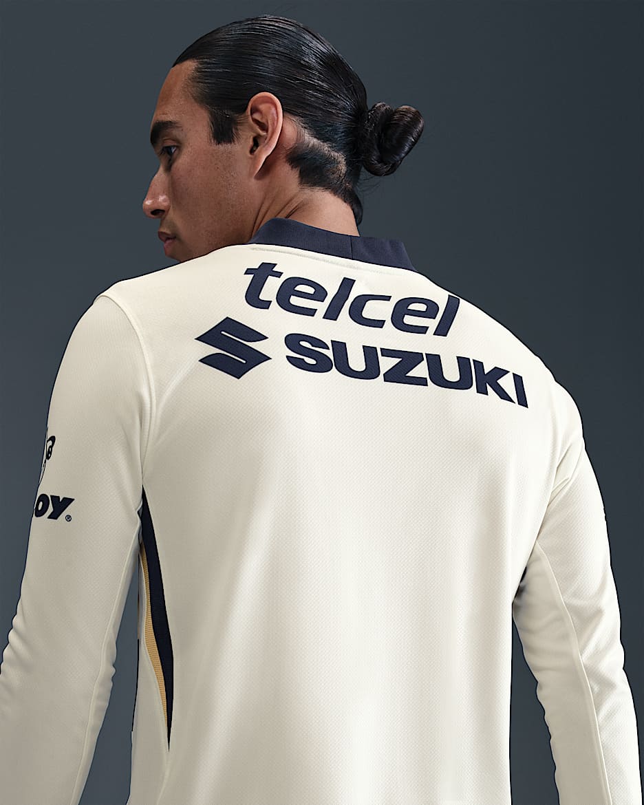 Pumas UNAM 2025/26 Stadium Home Men's Nike Dri-FIT Soccer Replica Long-Sleeve Jersey