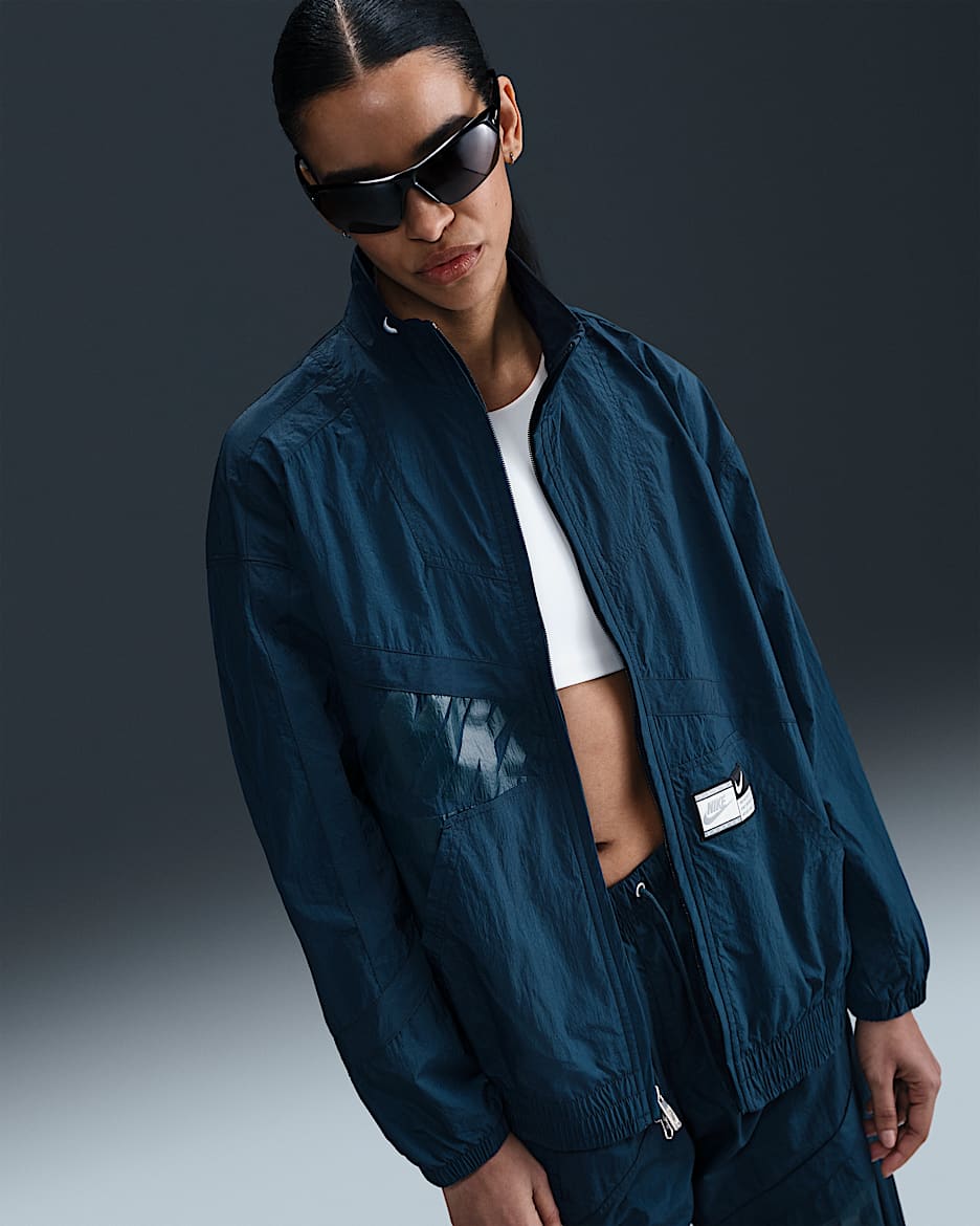 Nike Sportswear oversized geweven damesjack - Armory Navy/Armory Navy/Armory Navy/Armory Navy