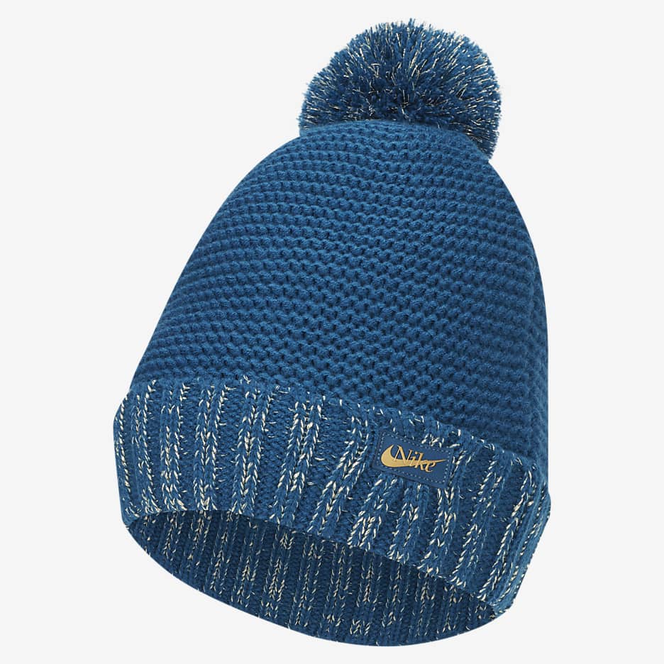 Gorro con pompón para mujer Nike Sportswear - Azul valeriana