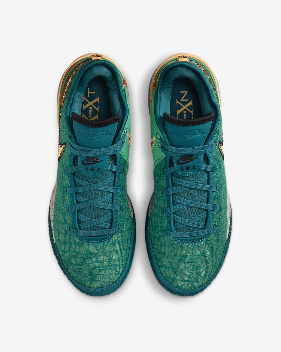 LeBron NXXT Gen Basketball Shoes - Geode Teal/Melon Tint/Stadium Green/Campfire Orange