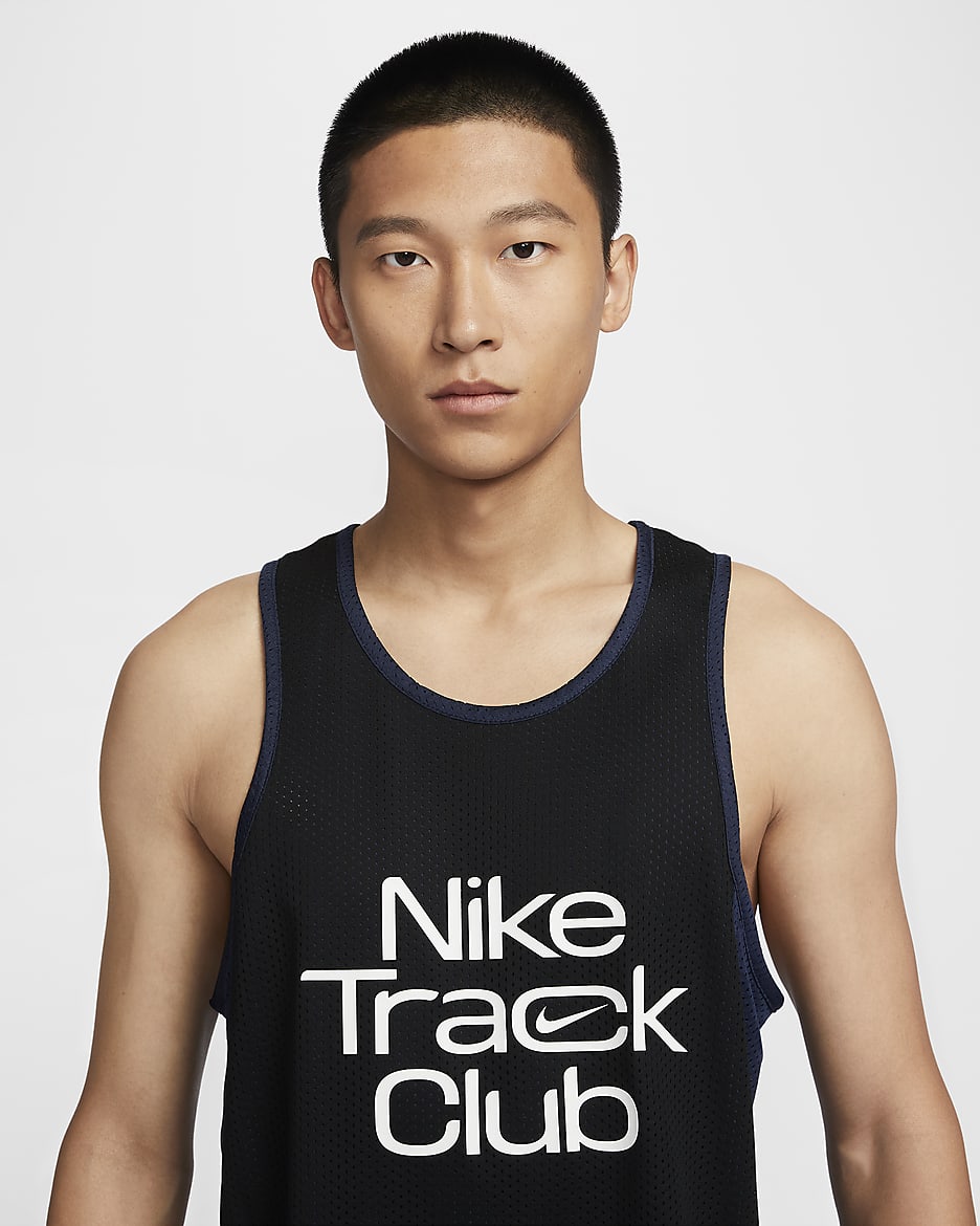 Nike Track Club 男款 Dri-FIT 跑步無袖上衣 - 黑色/Midnight Navy/Summit White