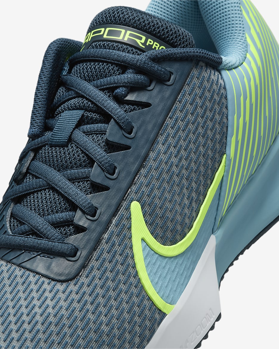 NikeCourt Air Zoom Vapor Pro 2 tennissko for grusbaner til herre - Armory Navy/Volt/Denim Turquoise