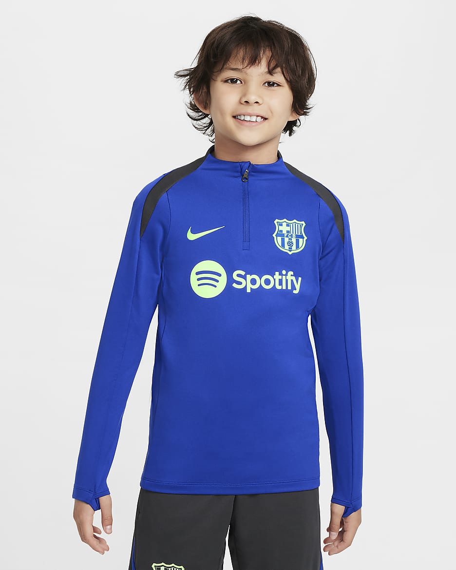 FC Barcelona Strike Derde Nike Dri-FIT voetbaltrainingstop voor kids - Old Royal/Anthracite/Lime Blast