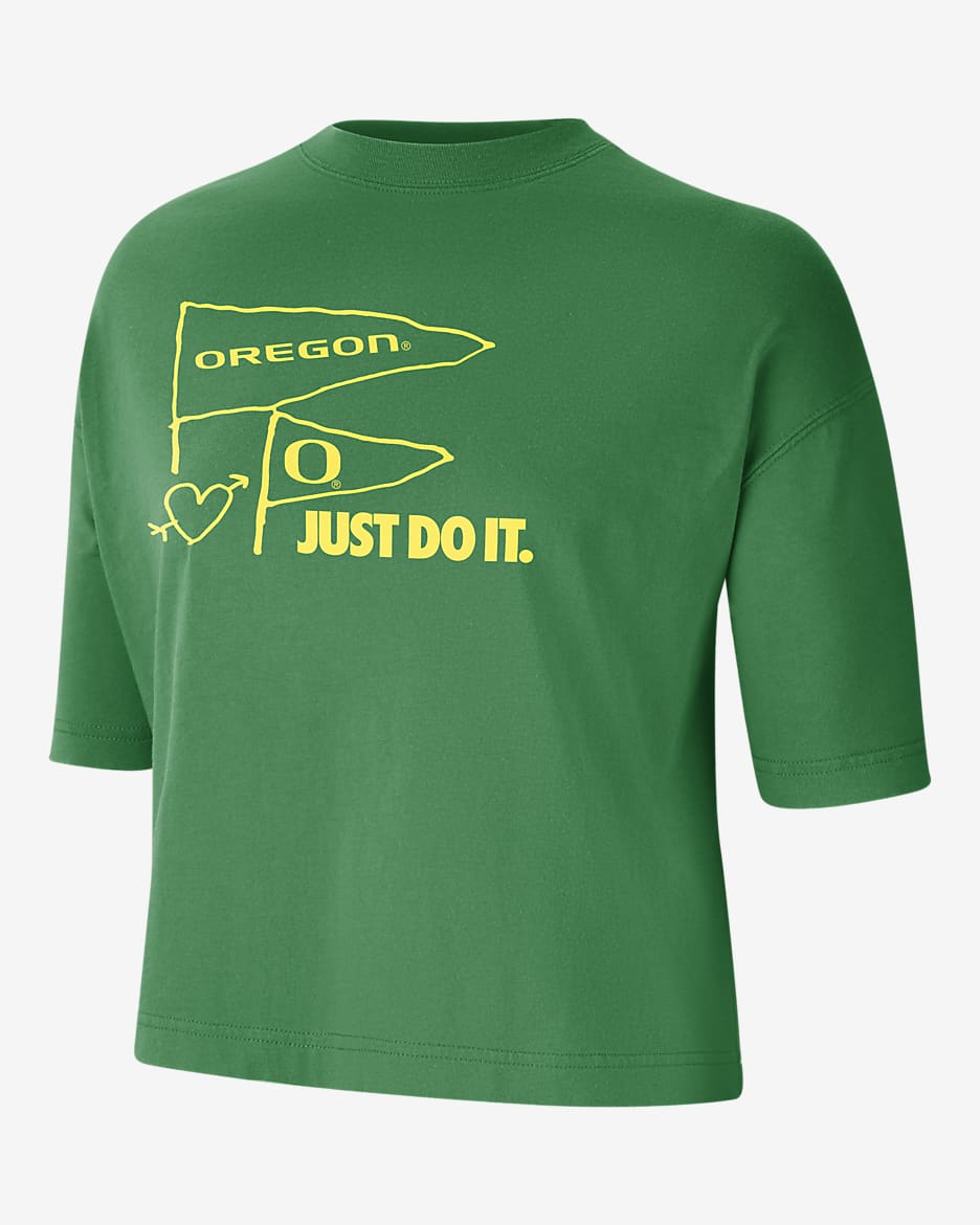 Oregon Women's Nike College T-Shirt - Apple Green