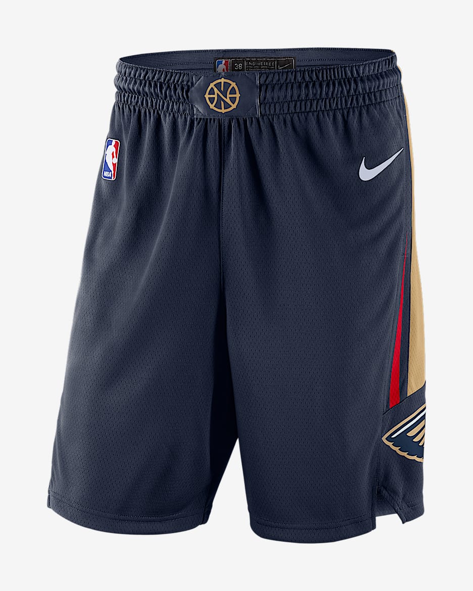 New Orleans Pelicans Icon Edition Men's Nike NBA Swingman Shorts - College Navy/Club Gold/White