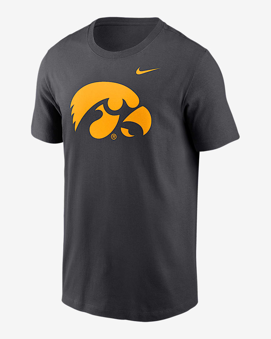 Playera universitaria Nike para hombre Iowa Hawkeyes Primetime Logo - Antracita