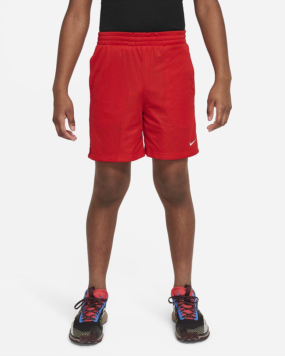 Nike Multi Big Kids' (Boys') Dri-FIT Mesh Shorts - University Red/White