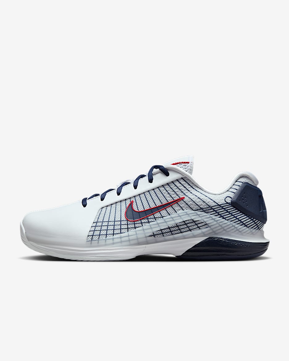 Tenis de tenis para cancha dura para hombre Nike Vapor 12 Hypersmash - Blanco/Rojo deportivo/Platino puro/Obsidiana