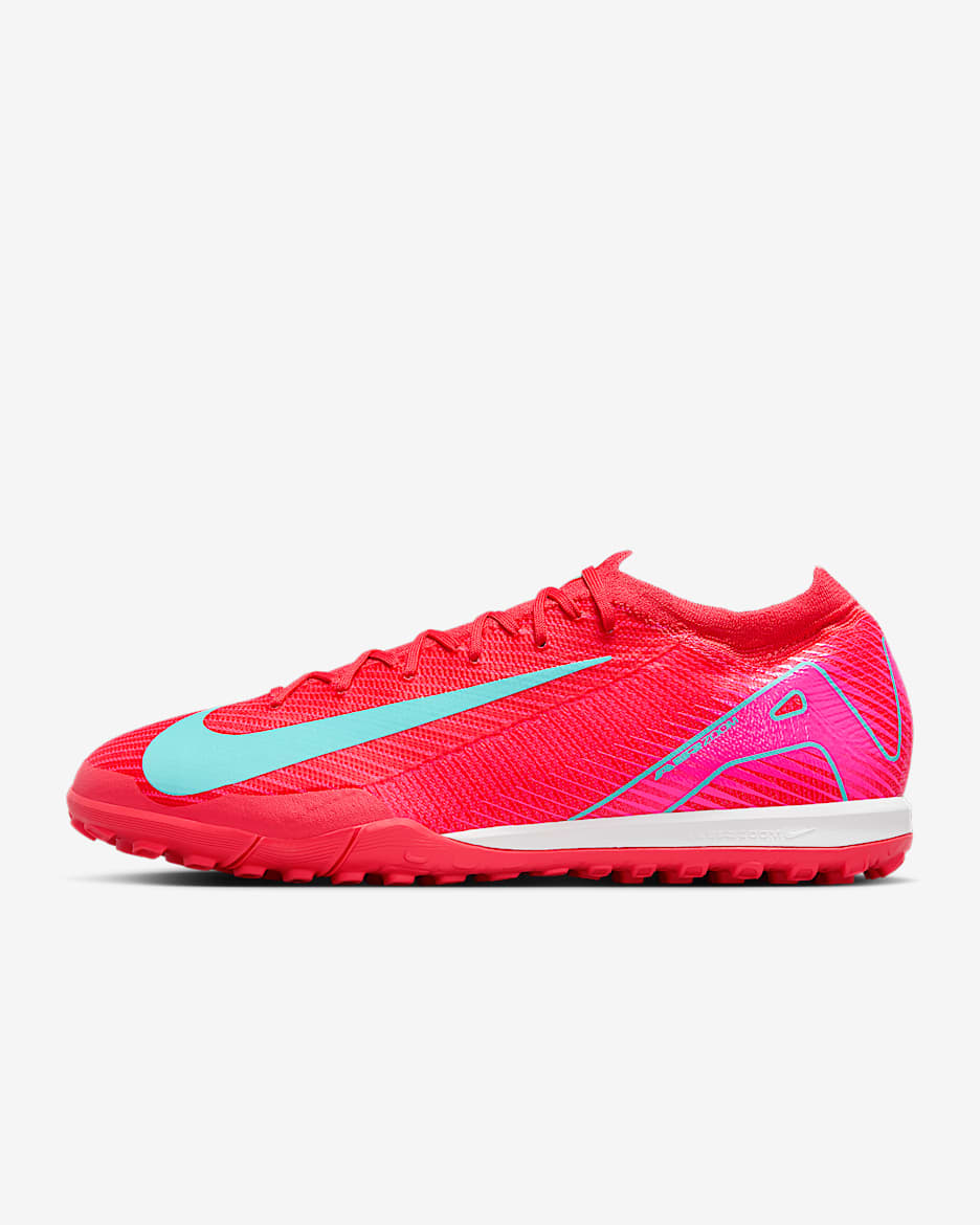 Tacos de fútbol TF de corte low Nike Mercurial Vapor 16 Pro - Brasa resplandor/Verde aurora