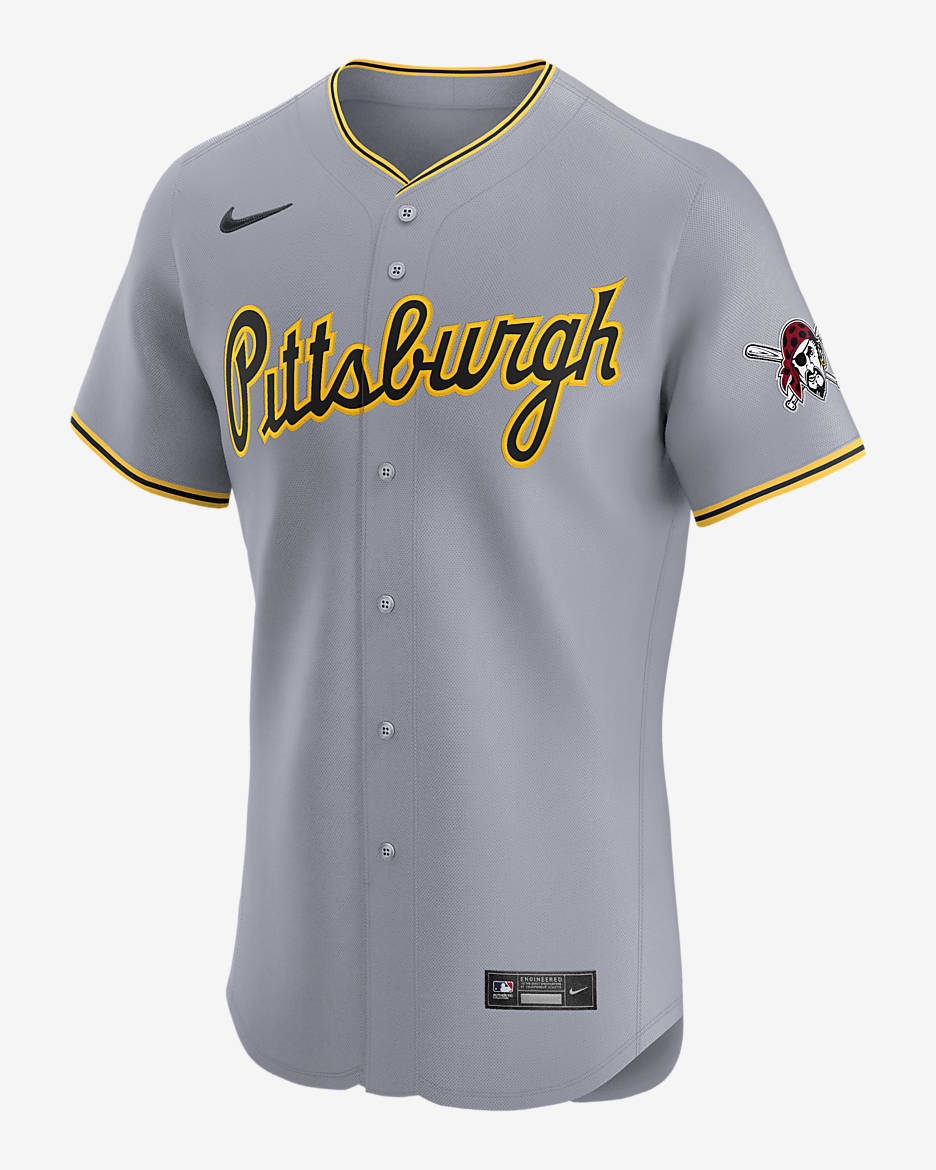 Jersey Nike Dri-FIT ADV de la MLB Elite para hombre Pittsburgh Pirates - Gris