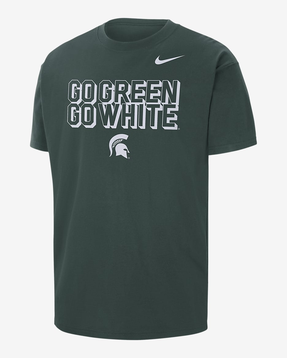 Michigan State Men's Nike College Max90 Crew-Neck T-Shirt - Pro Green