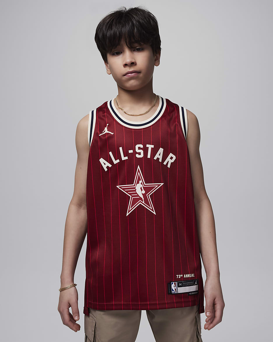 Giannis Antetokounmpo Milwaukee Bucks 2024 All-Star Weekend Older Kids' Jordan Dri-FIT NBA Swingman Jersey - Team Crimson