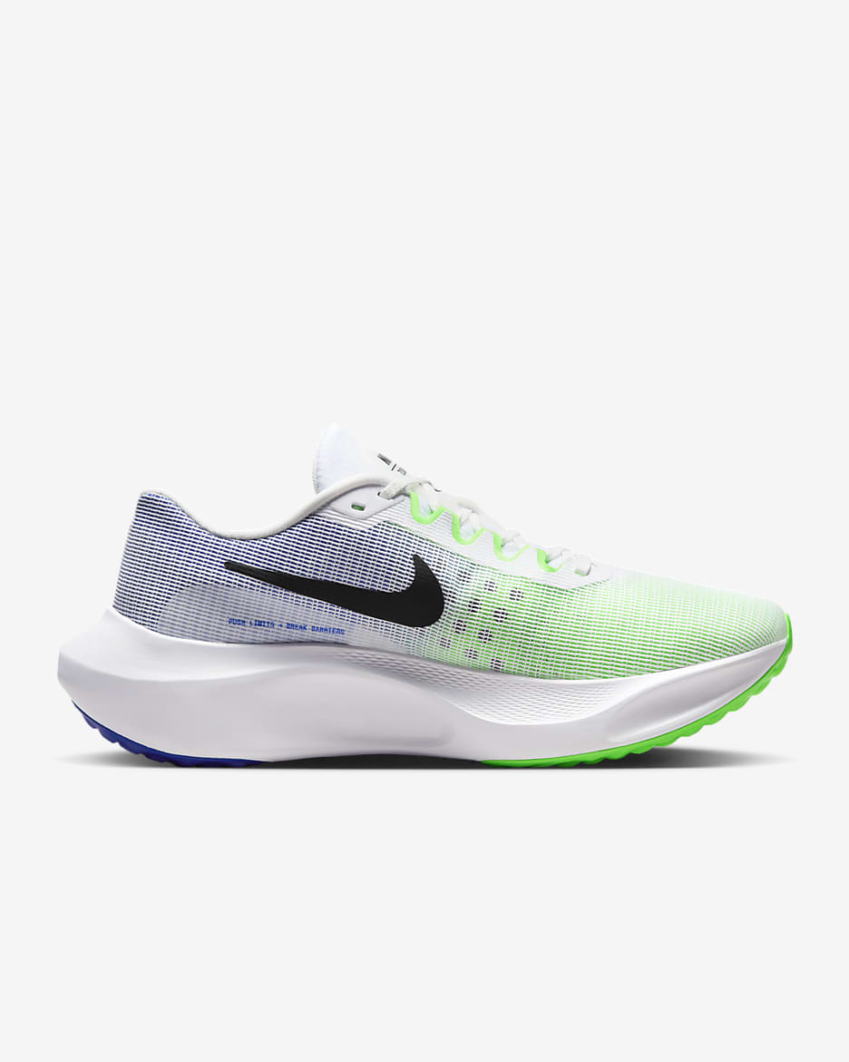 Tenis de correr en pavimento para hombre Nike Zoom Fly 5 - Blanco/Verde strike/Azul carrera/Negro