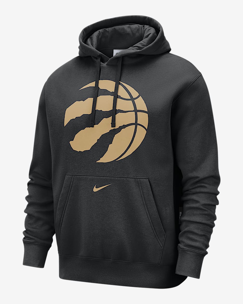 Sudadera con gorro sin cierre Nike de la NBA de tejido Fleece para hombre Toronto Raptors Club City Edition - Negro