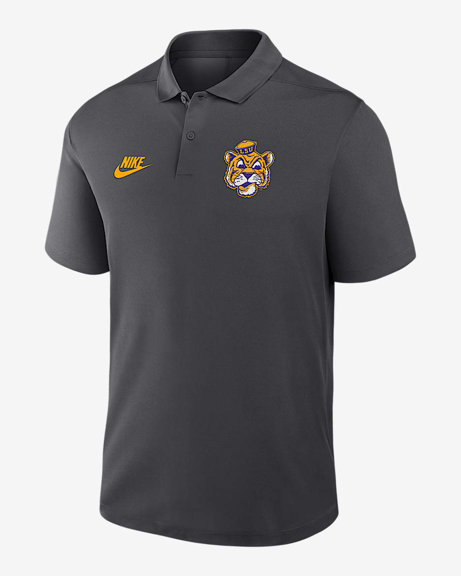 LSU Tigers Primetime Victory Legacy Vault Logo Men's Nike Dri-FIT College Polo - Anthracite