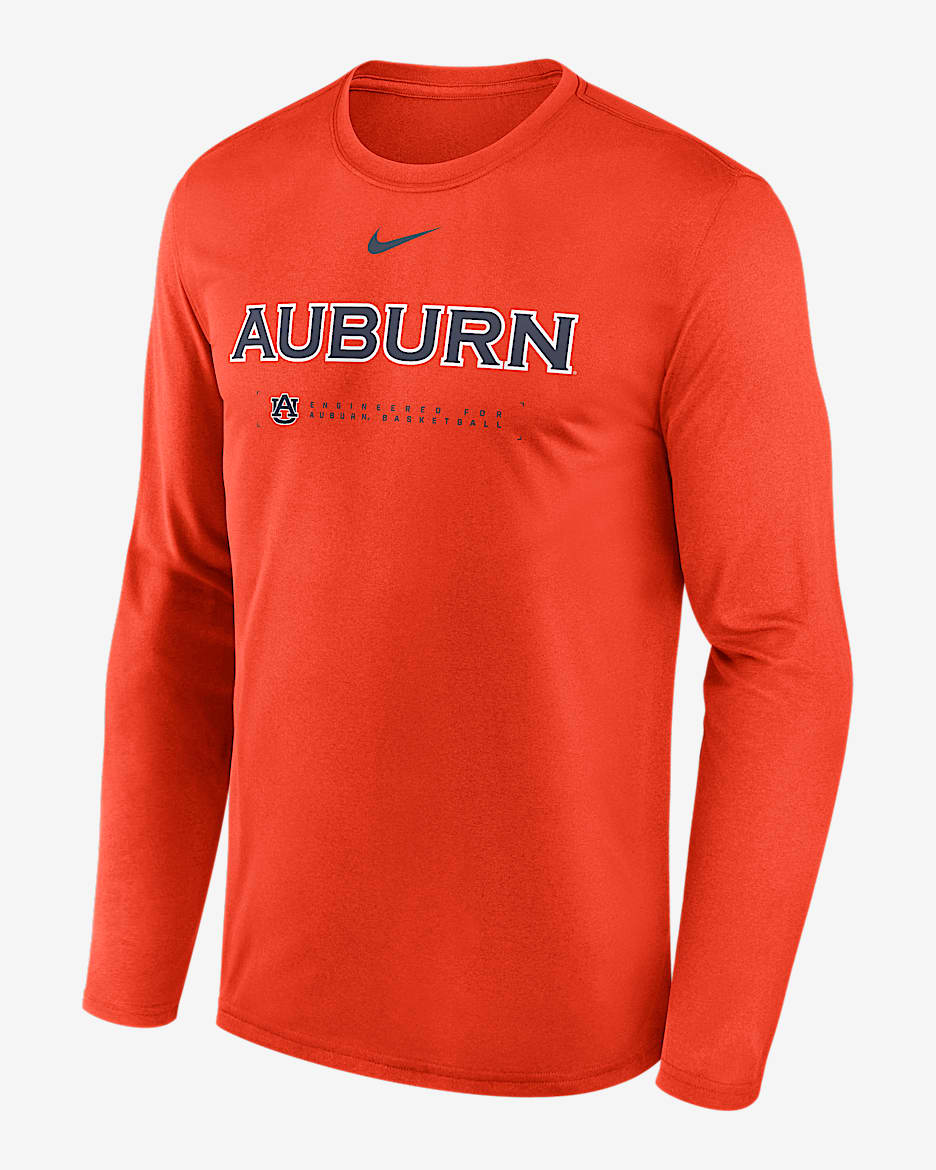 Auburn Courtside Basketball Shootaround Legend Men's Nike Dri-FIT College Long-Sleeve T-Shirt - Orange