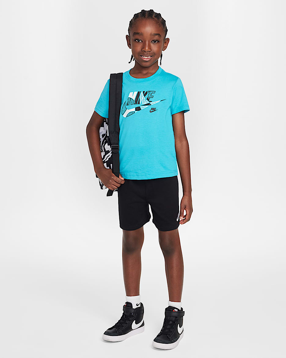 Conjunto de 2 piezas de shorts de French Terry para niños talla pequeña Nike Sportswear "Outside the Lines" - Negro