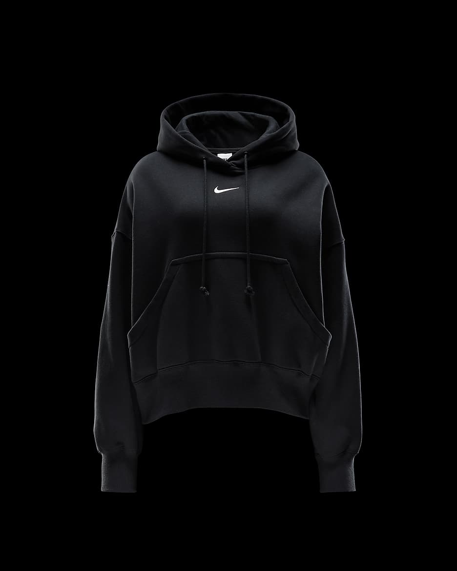 Nike Sportswear Phoenix Fleece Women's Over-Oversized Pullover Hoodie - Black/Sail