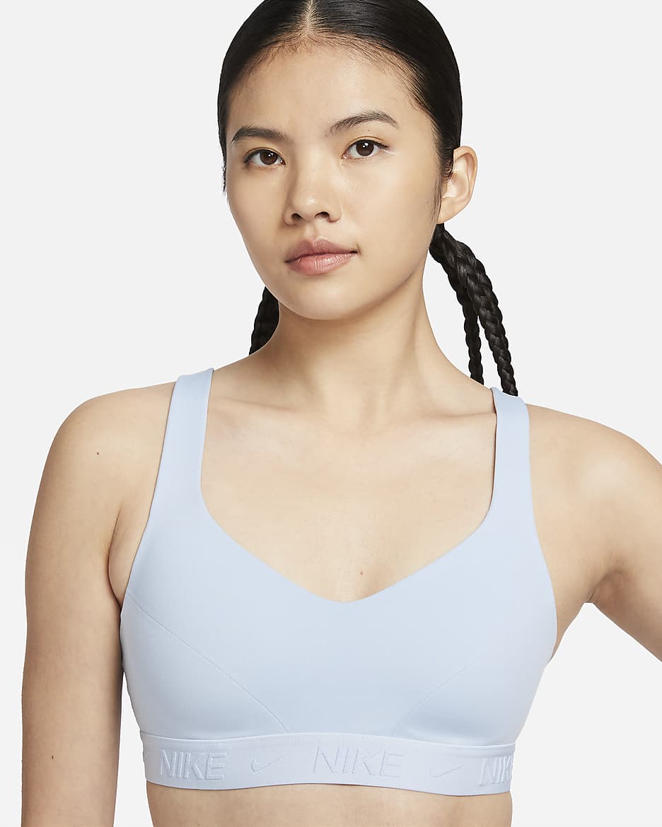 Nike Indy High Support Women's Padded Adjustable Sports Bra - Light Armory Blue/Light Armory Blue