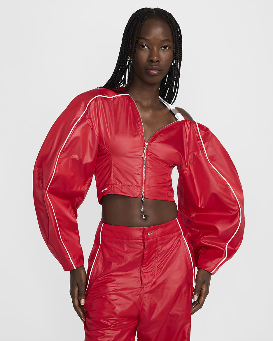 Chamarra de entrenamiento para mujer Nike x Jacquemus - Rojo universitario/Blanco