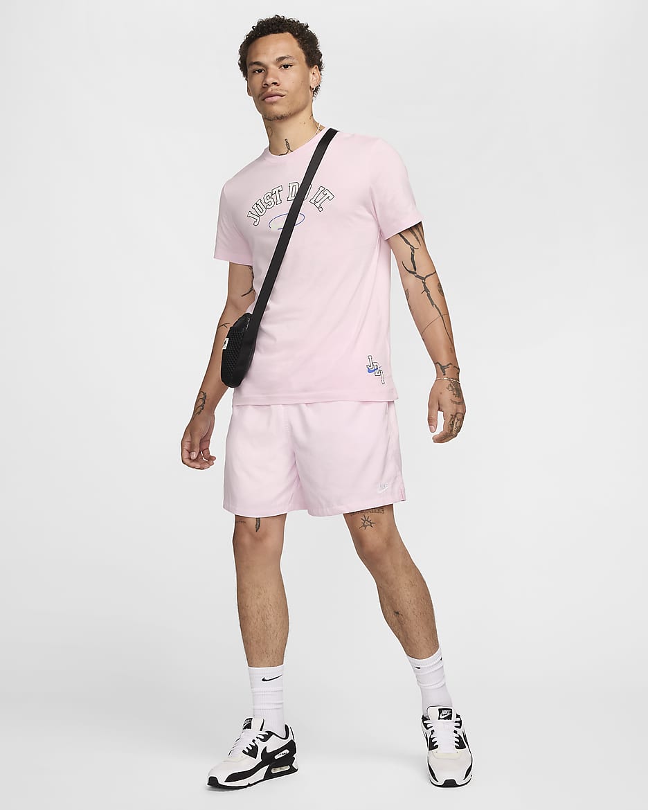 Nike Club Dokuma Bol Erkek Şortu - Pink Foam/Beyaz