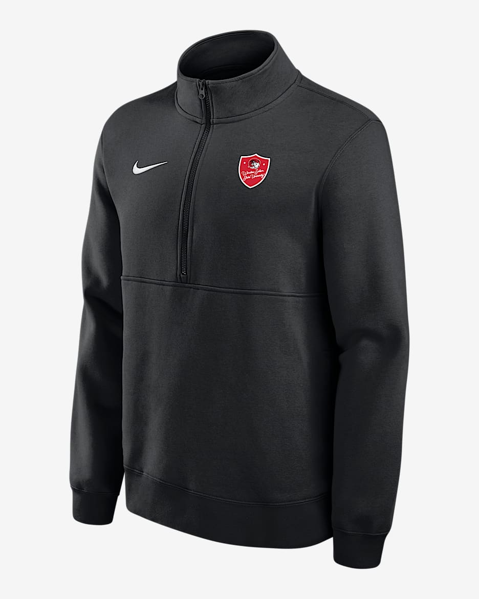 Nike College Club Fleece (Winston-Salem State University) Men's 1/4 Zip Top - Black