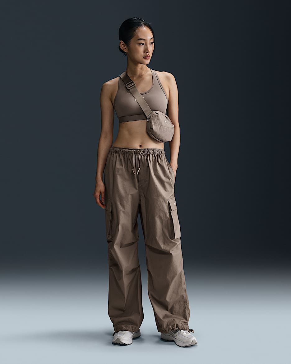 Nike Sportswear 女款中腰寬版工裝褲 - Mink Brown/Sail