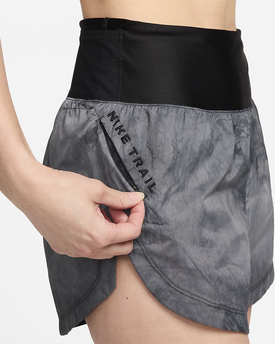 Nike Trail Women's Repel Mid-Rise 3" Brief-Lined Running Shorts - Black/Black