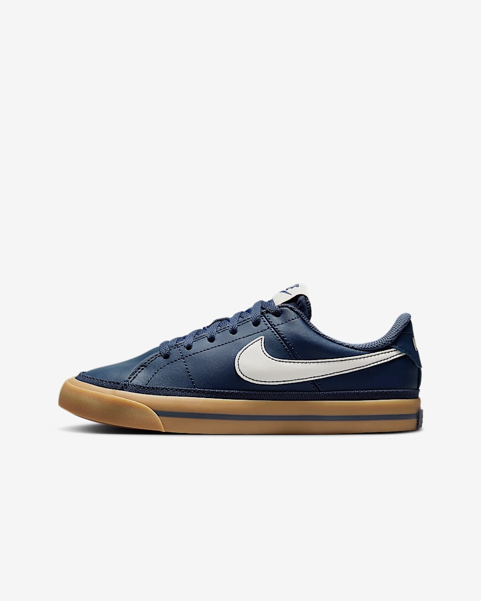 Tenis para niños grandes Nike Court Legacy - Trueno azul/Marrón claro goma/Vela