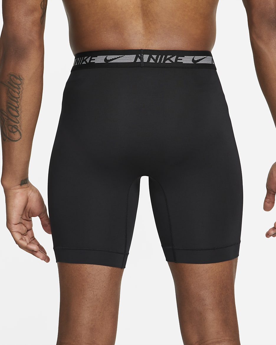 Calzoncillos largos para hombre Nike Dri-FIT Ultra Stretch Micro (paquete de 3) - Negro