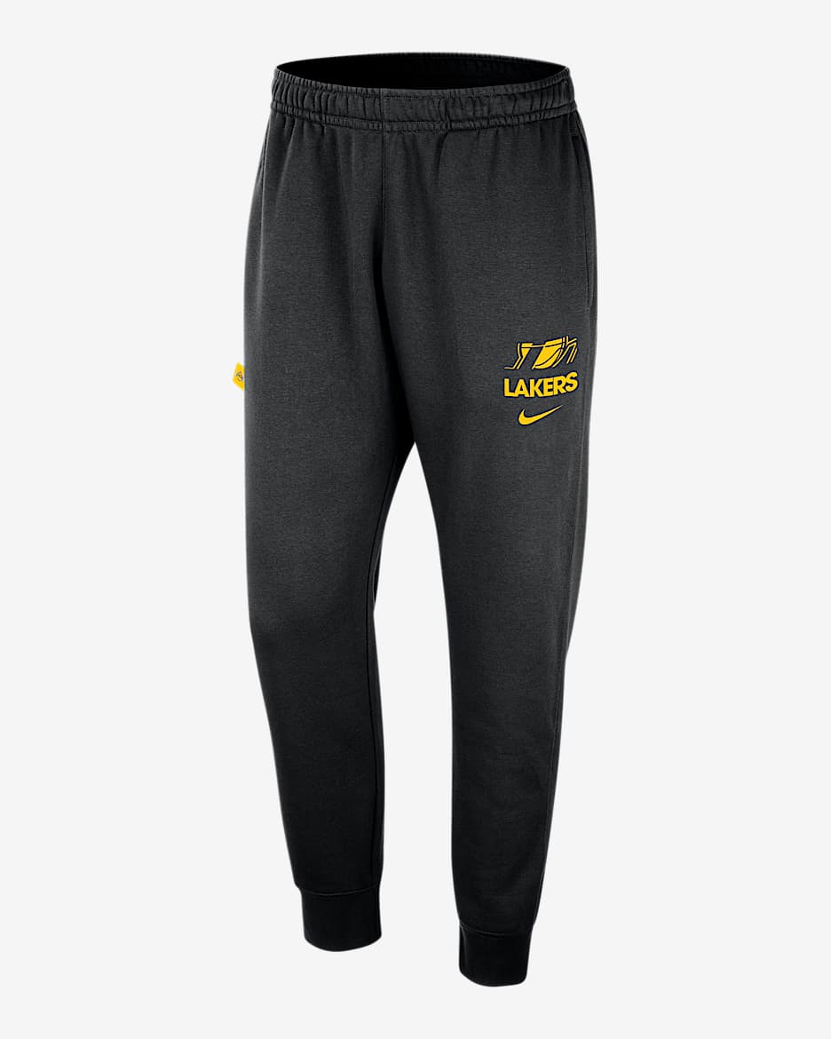 Los Angeles Lakers Club Courtside Men's Nike NBA Joggers - Black/Amarillo