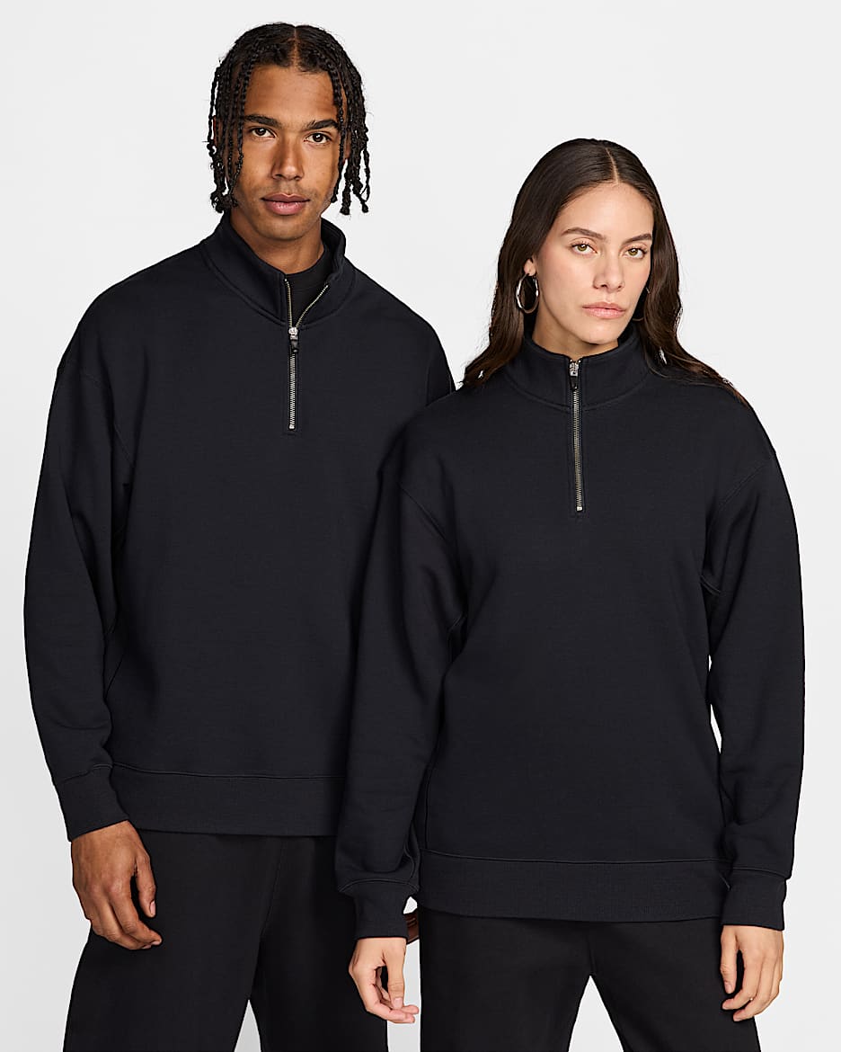 Sudadera con cierre de 1/4 Nike Wool Classics - Negro