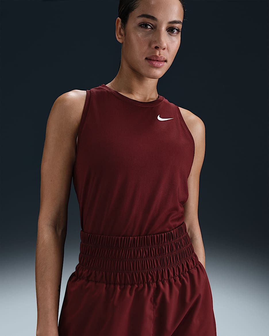 Camiseta de tirantes de entrenamiento para mujer Nike Dri-FIT - Rojo team oscuro