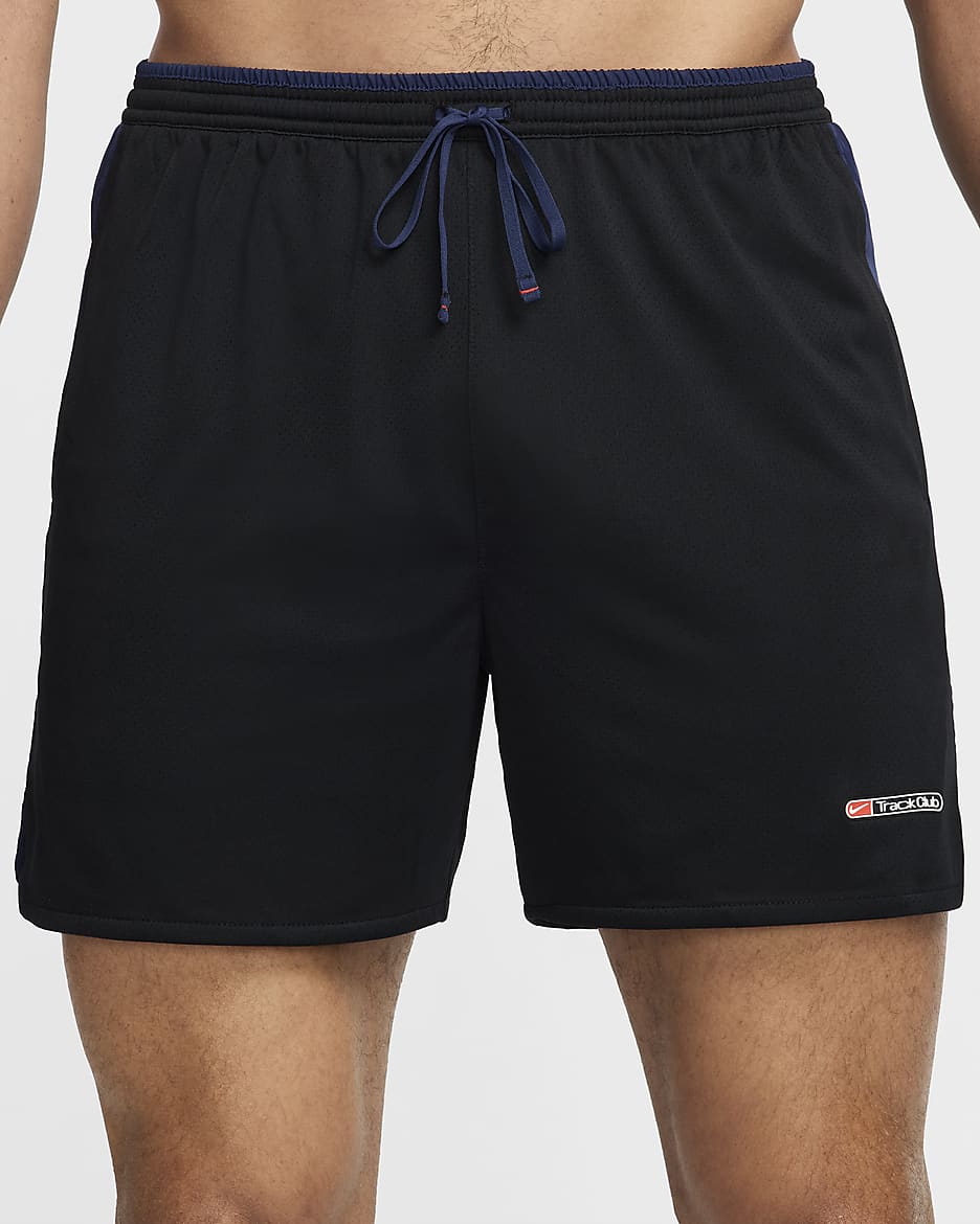 Nike Track Club Dri-FIT Herren-Laufshorts mit Innenslip (ca. 12,5 cm) - Schwarz/Midnight Navy/Summit White