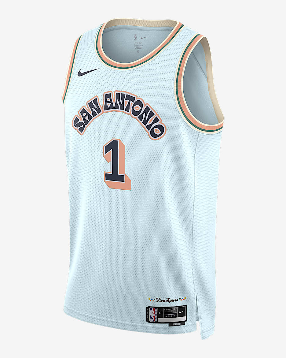 Maillot Nike Dri-FIT NBA Swingman Victor Wembanyama San Antonio Spurs 2024/25 City Edition pour homme - Glacier Blue