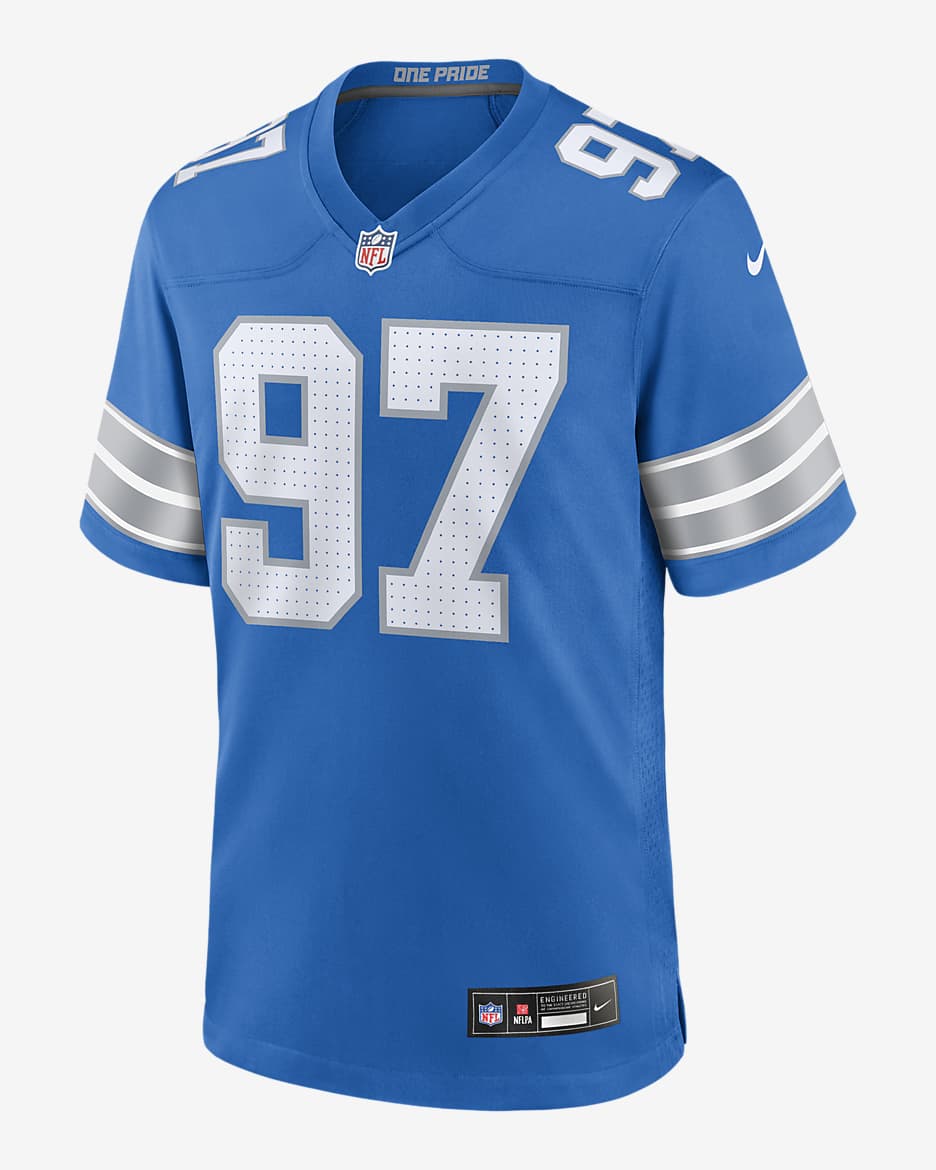 Aidan Hutchinson Detroit Lions Men's Nike NFL Game Football Jersey - Blue