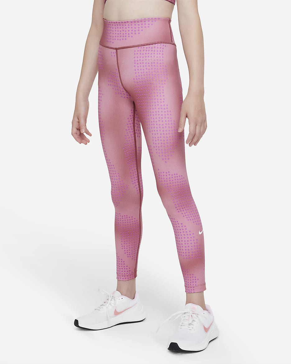 Nike Dri-FIT One Older Kids' (Girls') Leggings - Canyon Rust/White