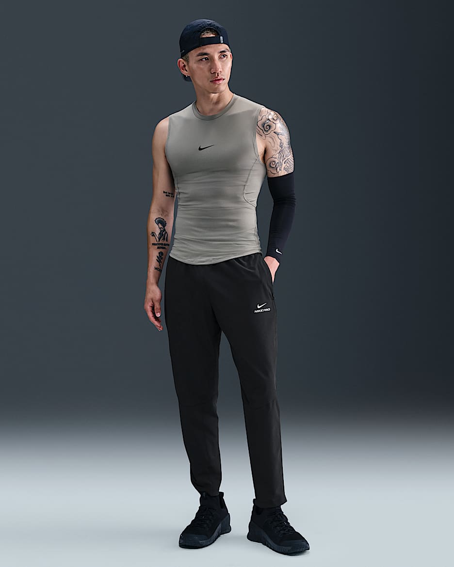 กางเกงขายาวผู้ชาย Dri-FIT Nike Pro Training - ดำ/ขาว