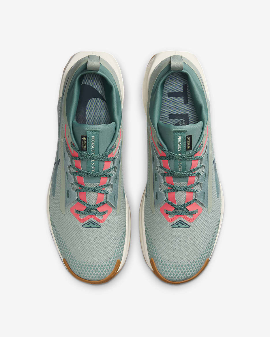 Nike Pegasus Trail 5 GORE-TEX Men's Waterproof Trail-Running Shoes - Jade Horizon/Bicoastal/Pale Ivory/Armoury Navy