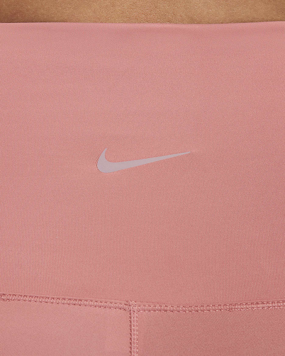 Nike (M) One Dri-FIT Bike Shorts (ca. 20 cm) mit hohem Bund und Taschen für Damen (Schwangere und Mütter) - Canyon Pink