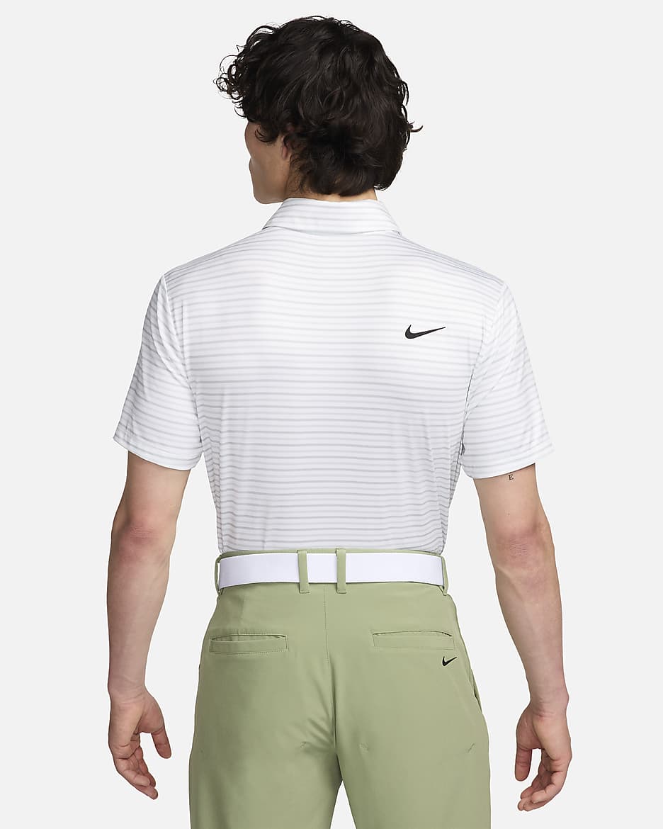 Nike Tour Men's Dri-FIT Striped Golf Polo - White/Black